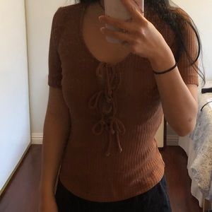 Free people tie front top